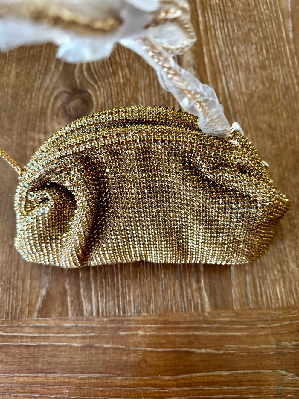 NWT Urban Expressions Mariah gold crystal evening bag - Picture 3 of 12